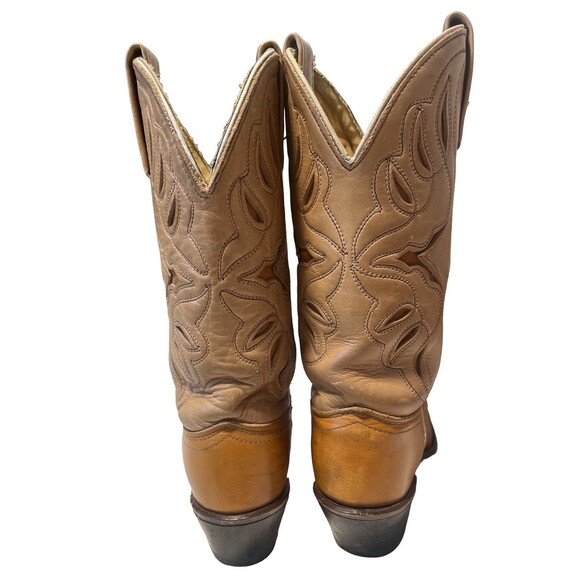 Acme Womens Size 5C Leather Two-Tone USA Made Cowboy Boots - Picture 4 of 11